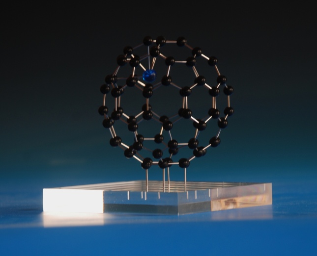 Molecular model of an endo-lanthanum C60 fullerene 