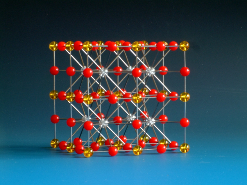 A crystal structure model of the mineral Perovskite, CaTiO3