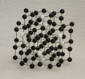 A small molecular model of diamond made with acrylic balls and steel rods
