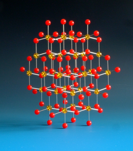 A crystal structure model of rutile, TiO2